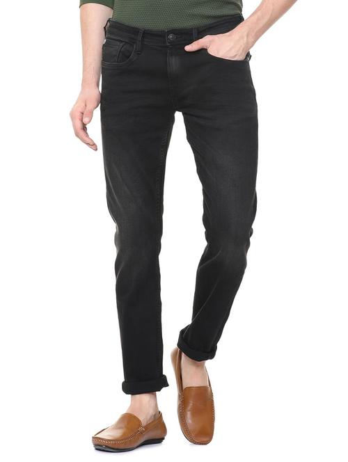 black cotton blend washed jeans - 15728264 - Standard Image - 1