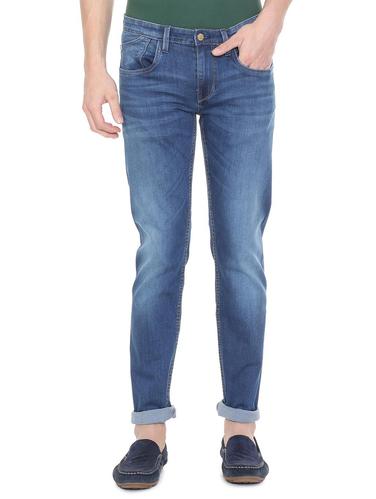 blue cotton blend washed jeans - 15728267 - Very Small Image - 1