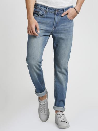 blue cotton blend washed jeans - 15728274 - Very Small Image - 1
