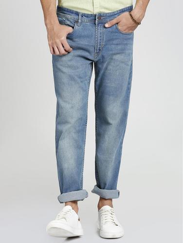 blue cotton blend washed jeans - 15728275 - Very Small Image - 1