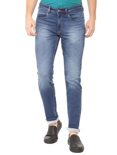 blue cotton blend washed jeans - 15728284 - Very Small Image - 1