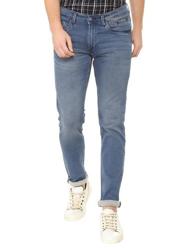 blue cotton blend washed jeans - 15728286 - Very Small Image - 1