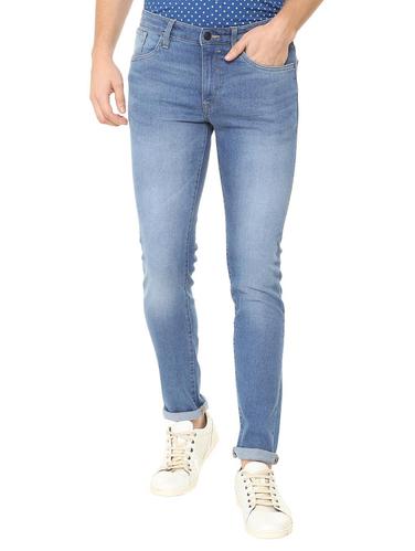 blue cotton blend washed jeans - 15728287 - Very Small Image - 1