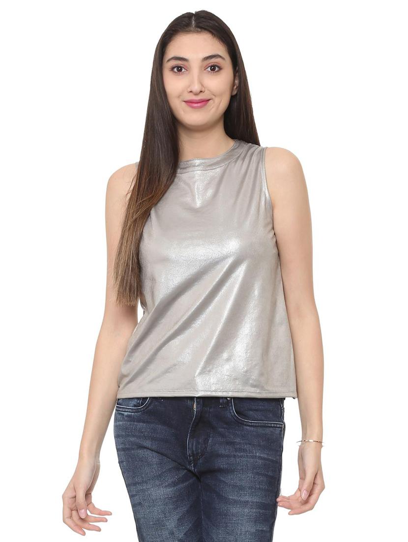 zipper closure sleeveless top - 15728397 - Zoom Image - 1
