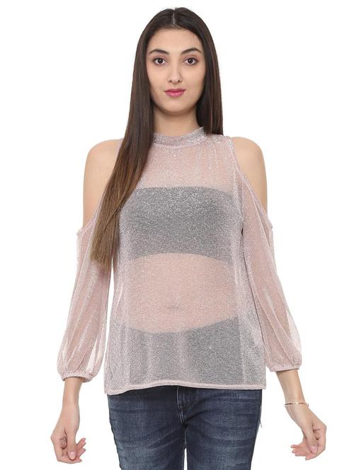 tie up back sheer top - 15728399 - Standard Image - 1