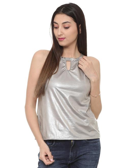 keyhole detail sleeveless top - 15728400 - Standard Image - 1