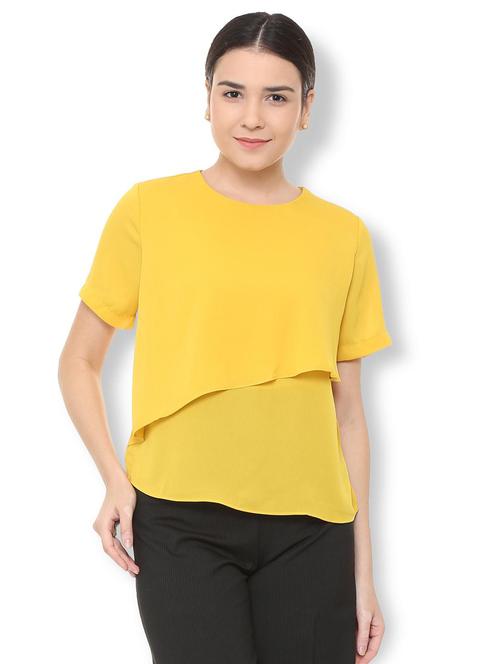 keyhole back asymmetric overlay top - 15728422 - Standard Image - 1
