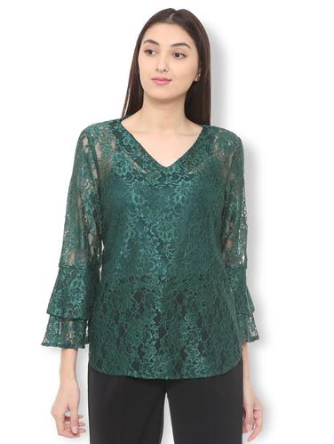 layered bell sleeved lace top - 15728429 - Very Small Image - 1
