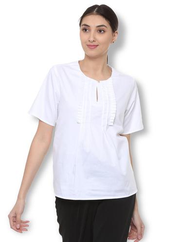 pleat detail keyhole neck top - 15728430 - Very Small Image - 1