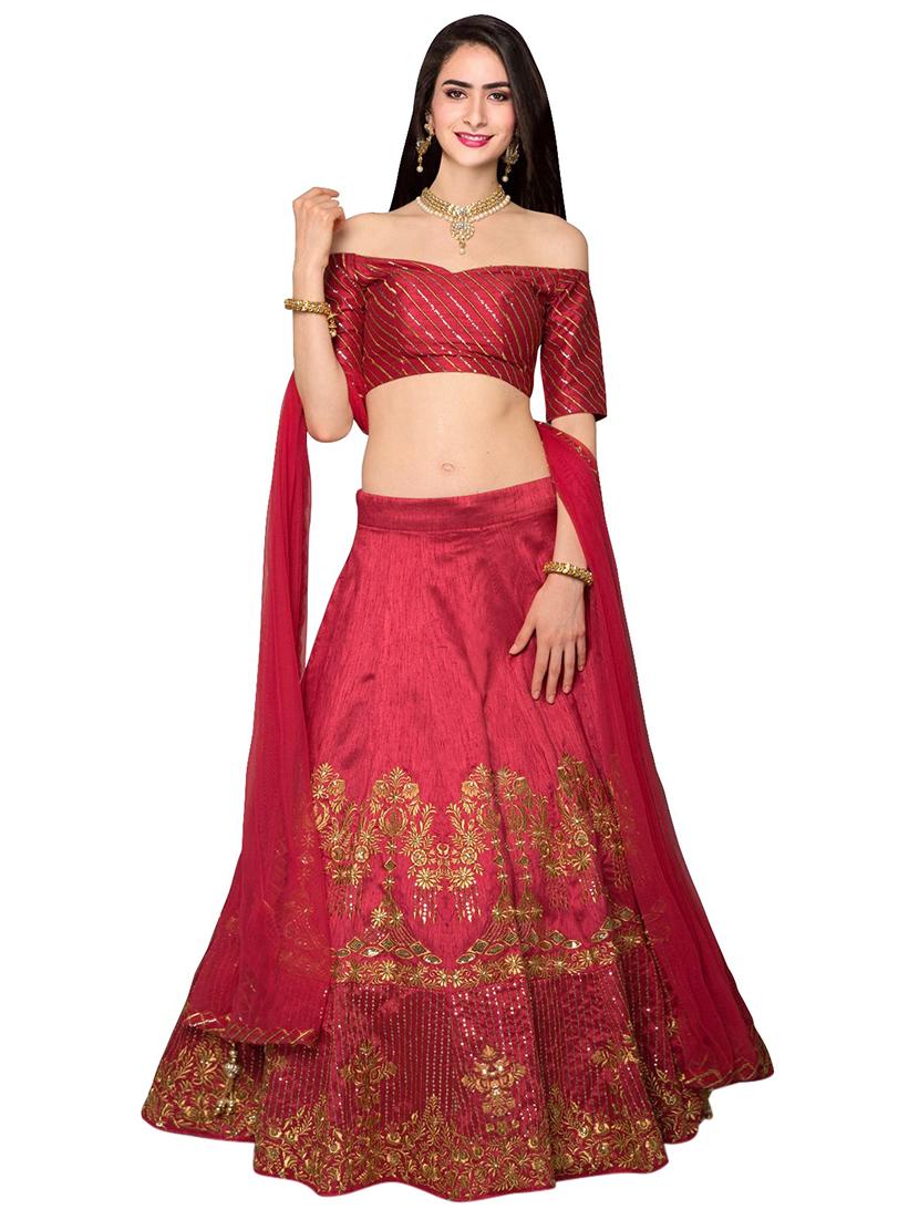 Embroidered flared lehenga - 15728437 - Zoom Image - 1