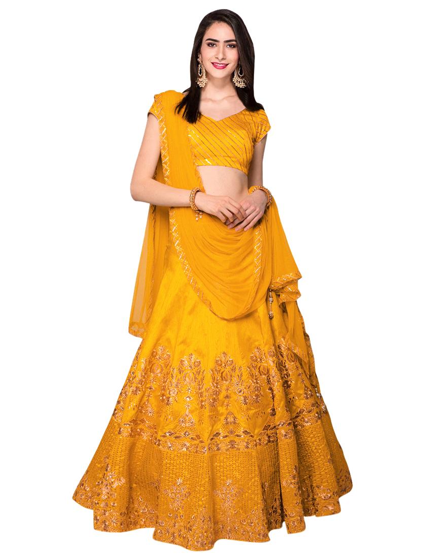 Embroidered flared lehenga - 15728438 - Zoom Image - 1