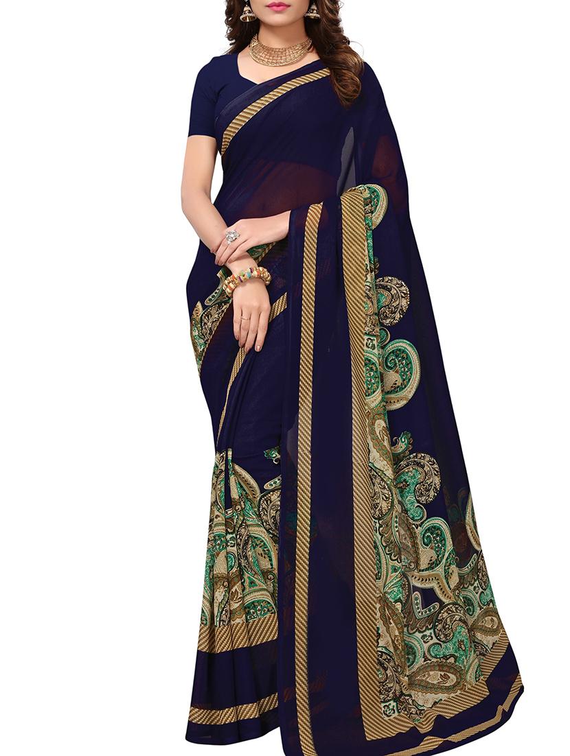 paisley printed saree with blouse - 15728448 - Zoom Image - 1