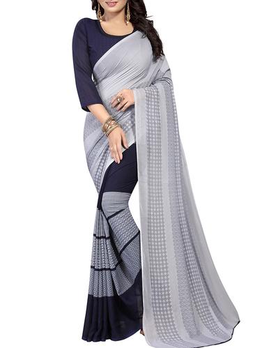geometrical half & half saree with blouse - 15728452 - Very Small Image - 1