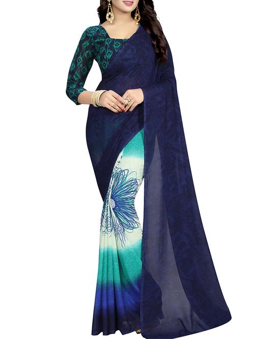 floral half & half saree with blouse - 15728453 - Standard Image - 1