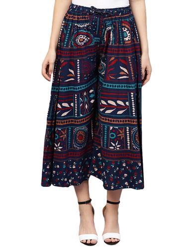 Printed flared palazzo - 15728496 - Very Small Image - 1