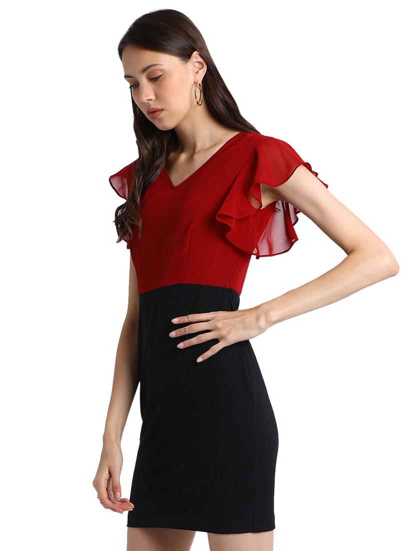 ruffled sleeved sheath dress - 15728525 - Zoom Image - 2
