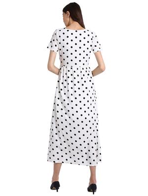 bow detail polka dots a-line dress - 15728530 - Standard Image - 3