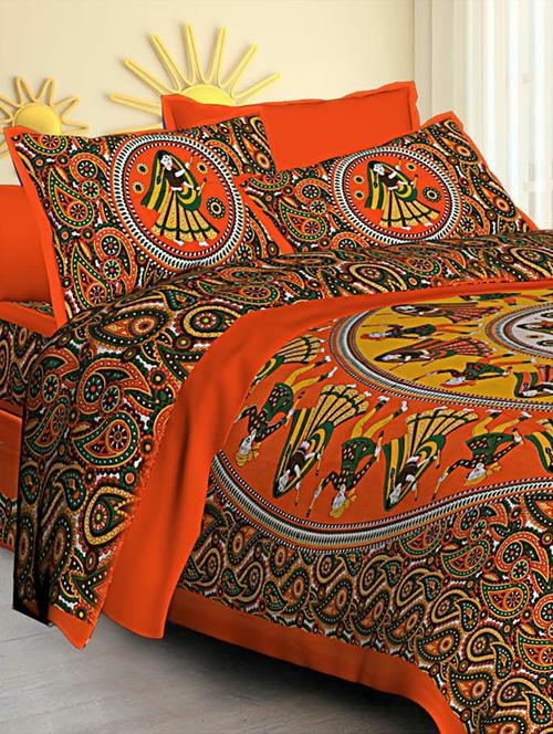 Jaipuri Print Cotton Double Bedsheet with Set of 2 Pillow Covers - 15728748 - Standard Image - 1