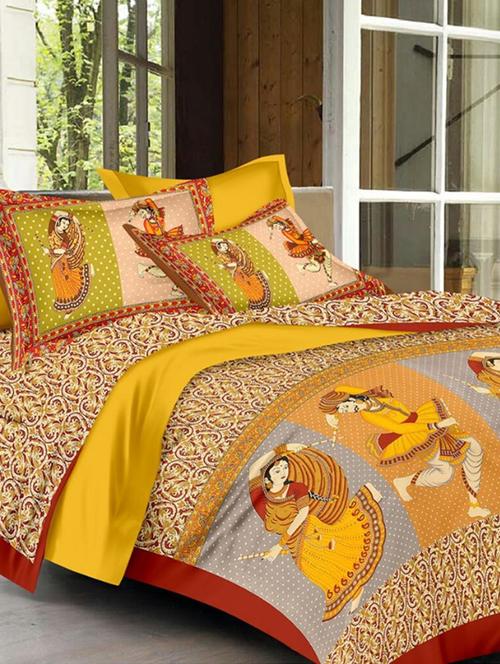Jaipuri Print Cotton Double Bedsheet with Set of 2 Pillow Covers - 15728753 - Standard Image - 1