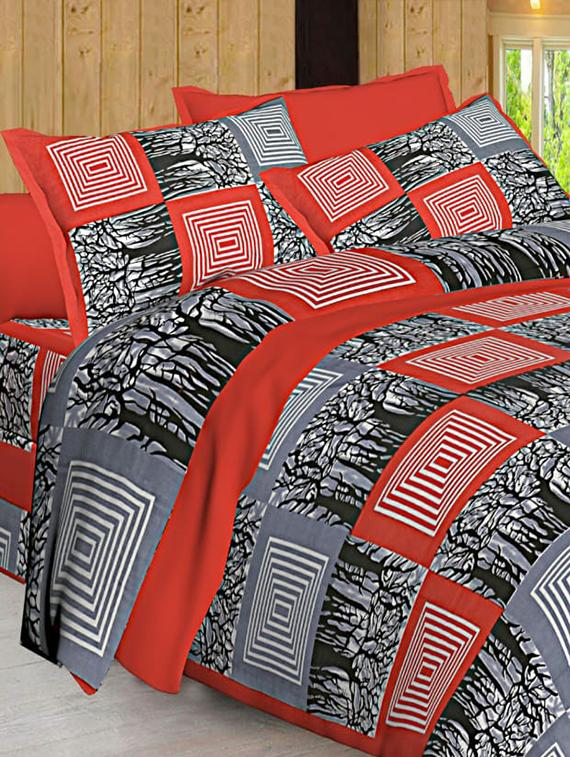 Jaipuri Print Cotton Double Bedsheet with Set of 2 Pillow Covers - 15728759 - Zoom Image - 1