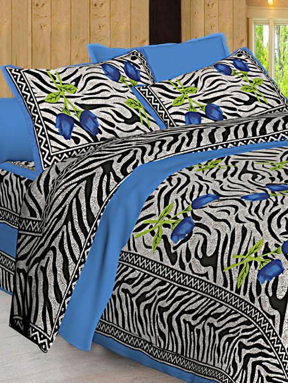 Jaipuri Print Cotton Double Bedsheet with Set of 2 Pillow Covers - 15728762 - Zoom Image - 1