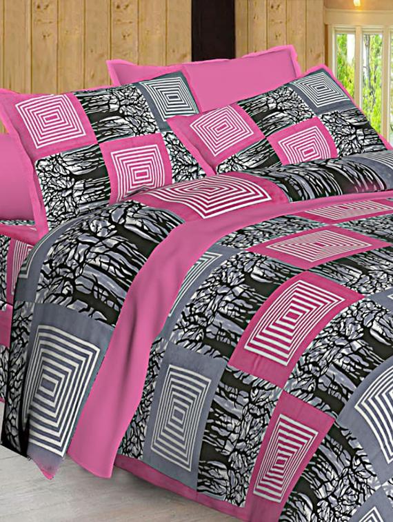 Jaipuri Print Cotton Double Bedsheet with Set of 2 Pillow Covers - 15728767 - Zoom Image - 1