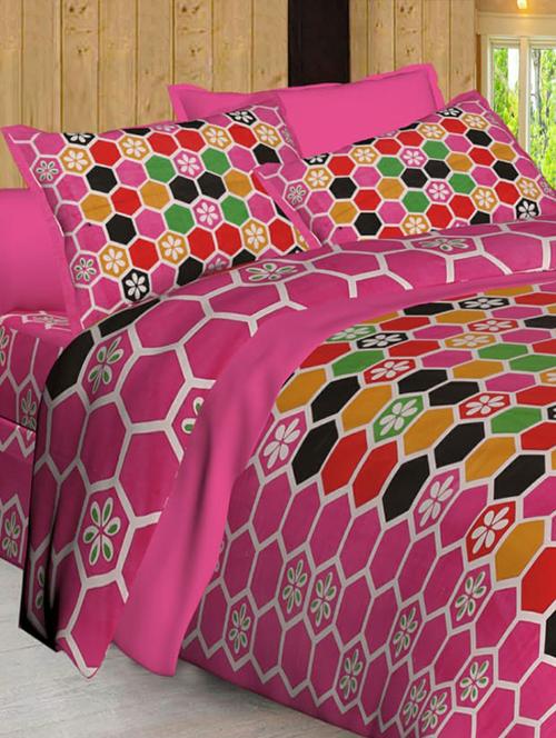 Jaipuri Print Cotton Double Bedsheet with Set of 2 Pillow Covers - 15728769 - Standard Image - 1