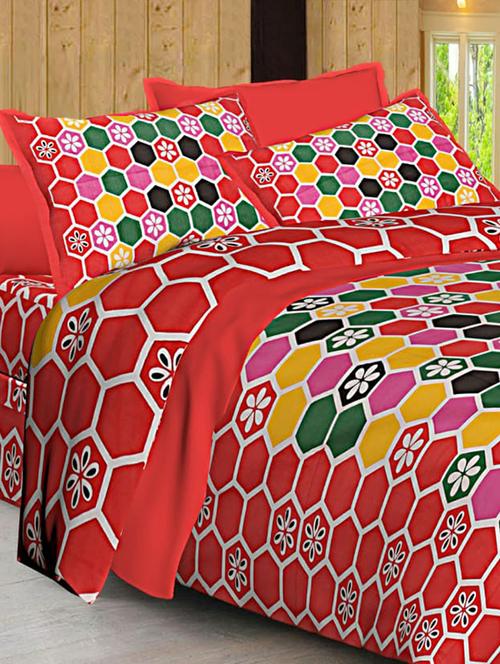 Jaipuri Print Cotton Double Bedsheet with Set of 2 Pillow Covers - 15728770 - Standard Image - 1