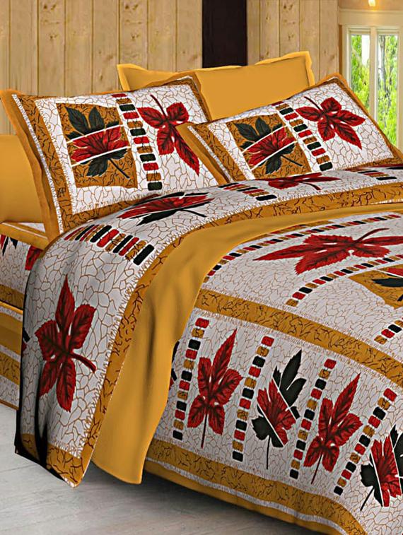 Jaipuri Print Cotton Double Bedsheet with Set of 2 Pillow Covers - 15728771 - Zoom Image - 1