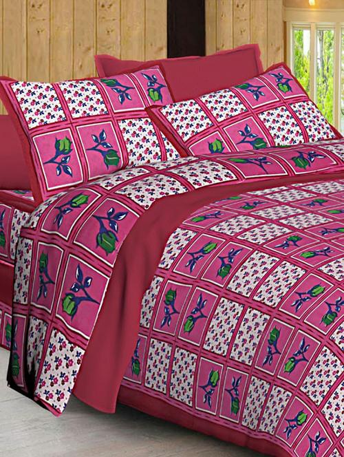 Jaipuri Print Cotton Double Bedsheet with Set of 2 Pillow Covers - 15728783 - Standard Image - 1