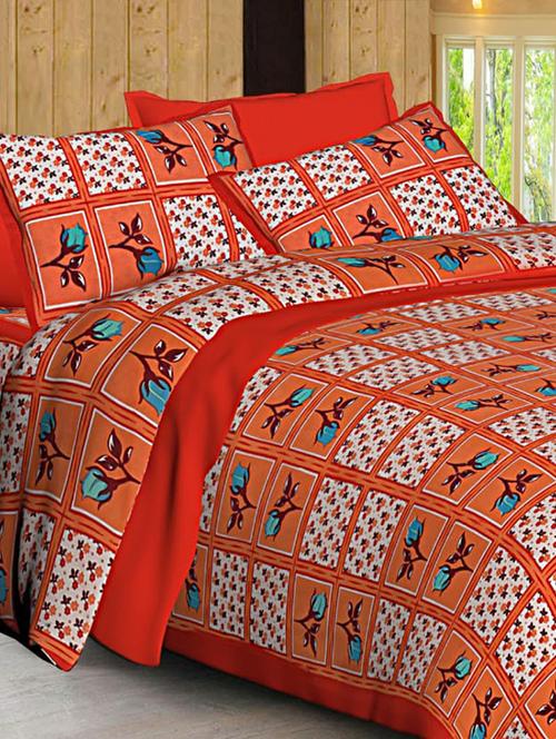 Jaipuri Print Cotton Double Bedsheet with Set of 2 Pillow Covers - 15728785 - Standard Image - 1
