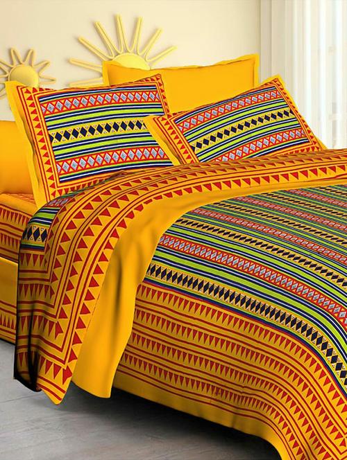 Jaipuri Print Cotton Double Bedsheet with Set of 2 Pillow Covers - 15728790 - Standard Image - 1
