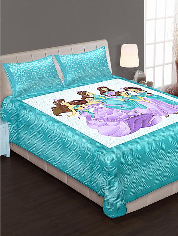 Jaipuri Print Cotton Double Bedsheet with Set of 2 Pillow Covers - 15728794 - Zoom Image - 1