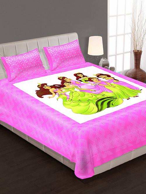 Jaipuri Print Cotton Double Bedsheet with Set of 2 Pillow Covers - 15728795 - Standard Image - 1