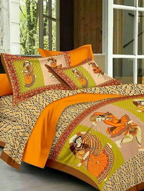 Jaipuri Print Cotton Double Bedsheet with Set of 2 Pillow Covers - 15728799 - Standard Image - 1