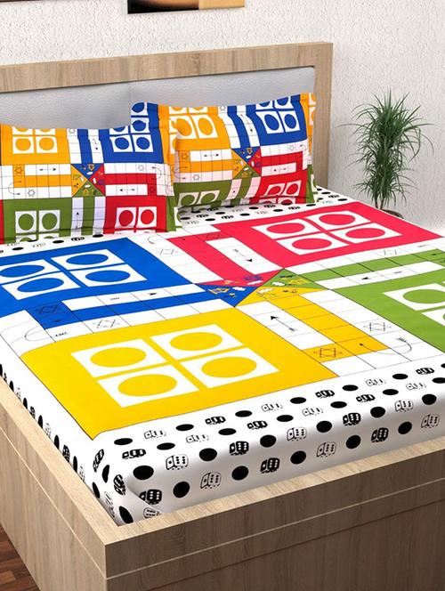 Jaipuri Print Cotton Double Bedsheet with Set of 2 Pillow Covers - 15728807 - Standard Image - 1