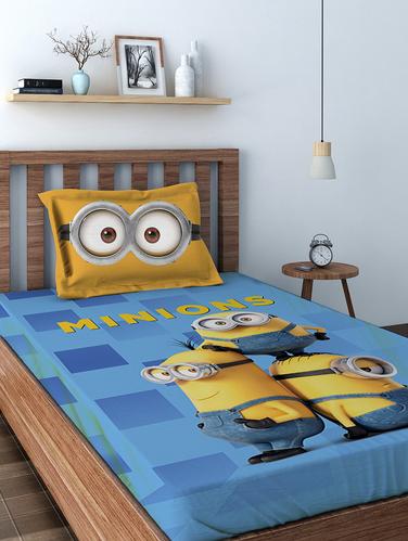 Athom Trendz Minions Digital Cotton Single Bedsheet (147x223 cm) - 15728893 - Very Small Image - 1