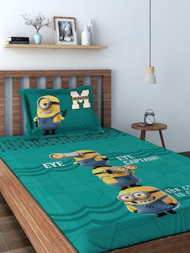 Athom Trendz Minions Digital Cotton Single Bedsheet (147x223 cm) - 15728895 - Very Small Image - 1