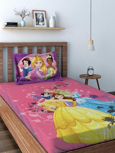 Disney Athom Trendz Princess Digital Single Bedsheet (147x 223 cm) - 15728903 - Very Small Image - 1
