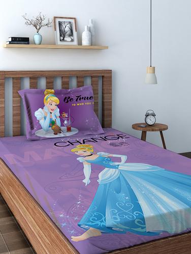 Disney Athom Trendz Princess Digital Single Bedsheet (147x 223 cm) - 15728906 - Very Small Image - 1