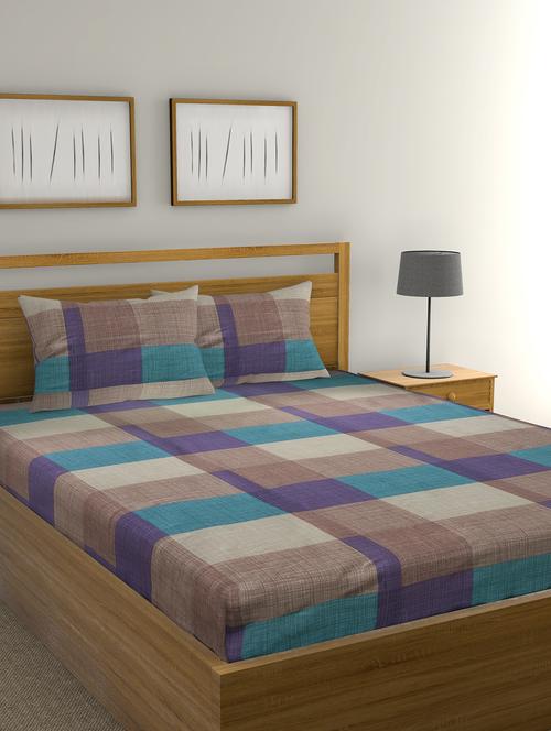 Cotton Double Bedsheet with 2 Pillow Covers - 15728925 - Standard Image - 1