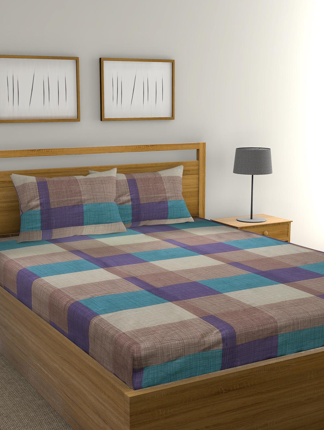 Cotton Double Bedsheet with 2 Pillow Covers - 15728925 - Zoom Image - 1