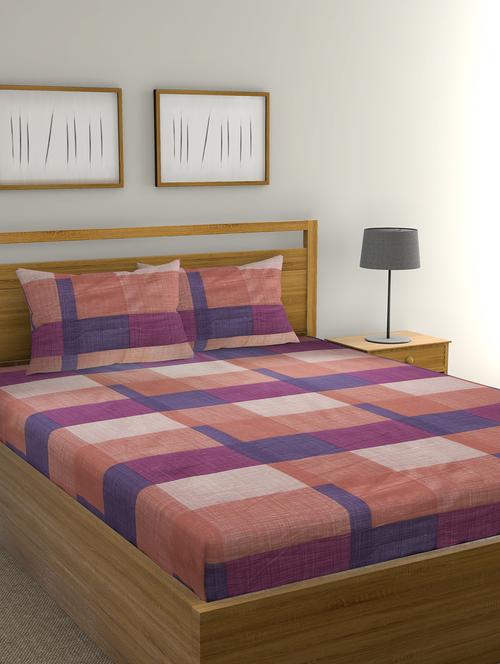 Cotton Double Bedsheet with 2 Pillow Covers - 15728926 - Standard Image - 1
