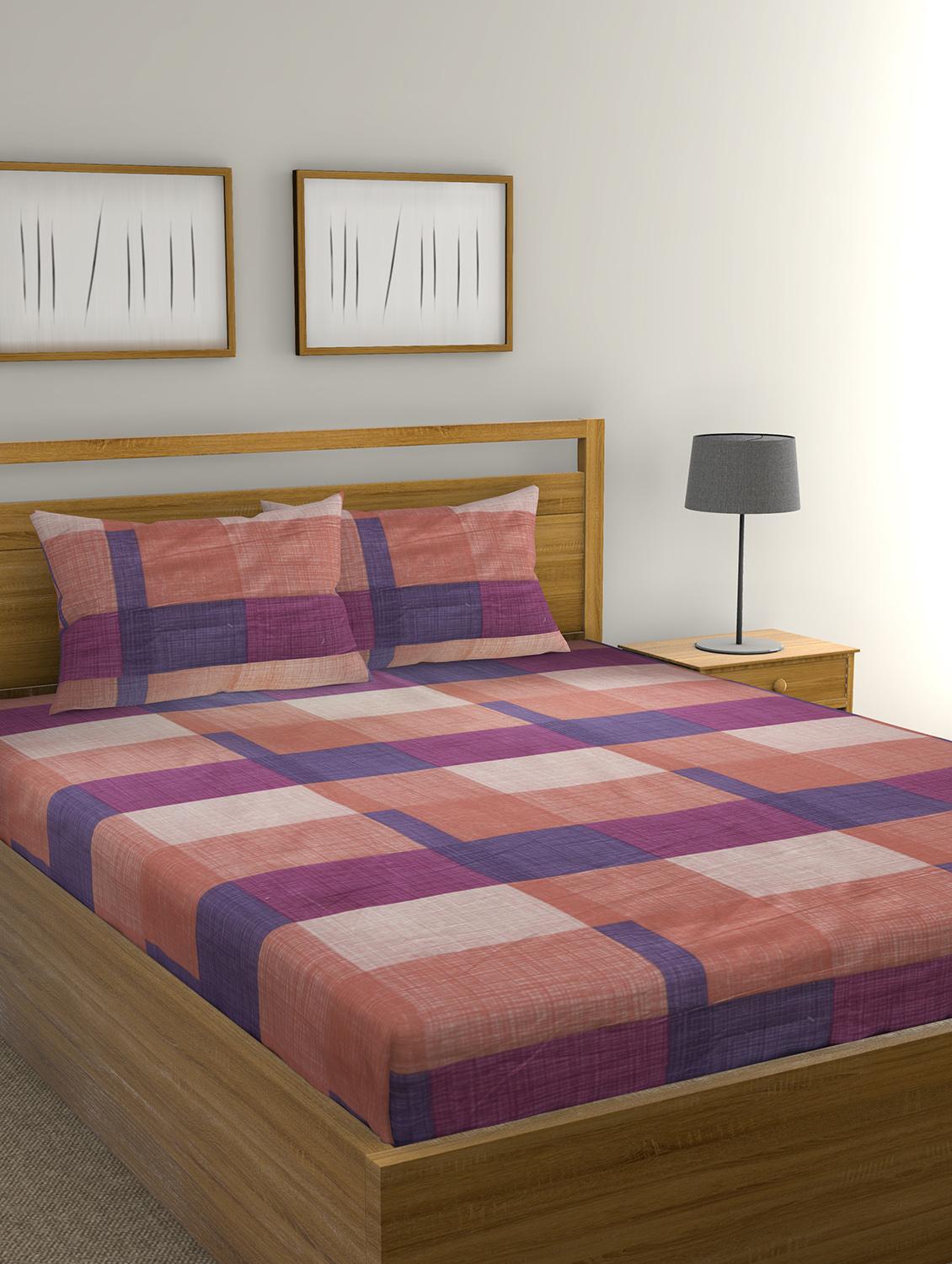 Cotton Double Bedsheet with 2 Pillow Covers - 15728926 - Zoom Image - 1