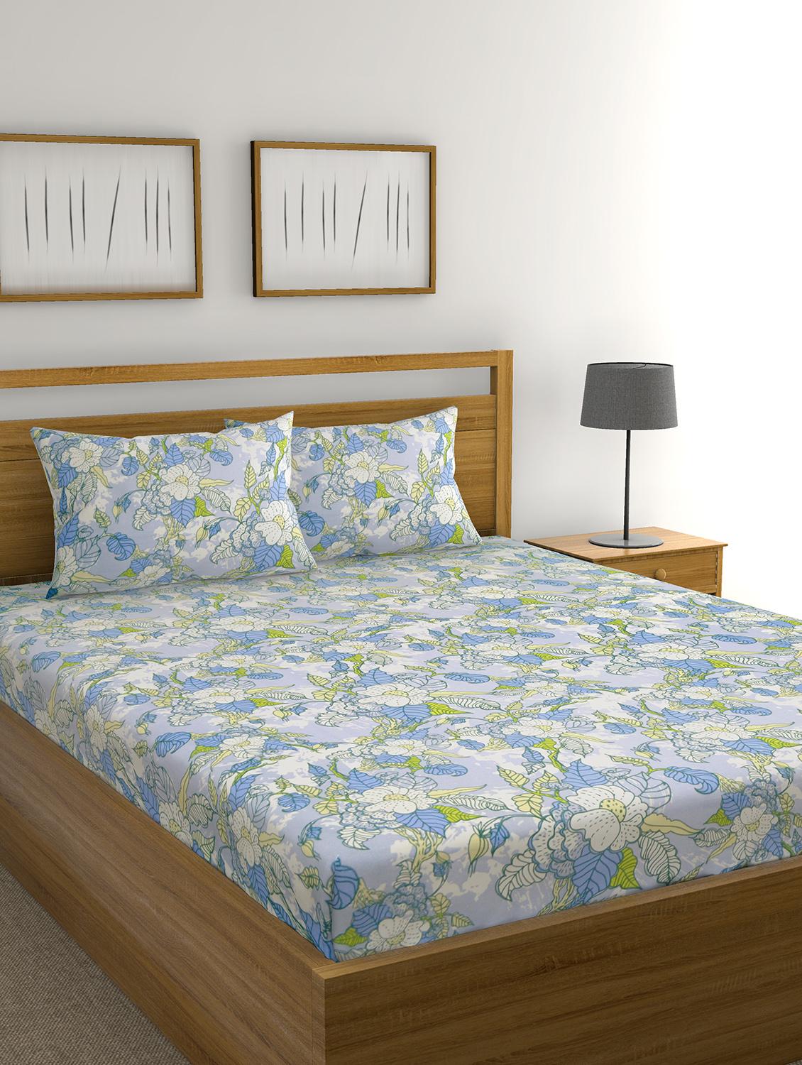 Cotton Double Bedsheet with 2 Pillow Covers - 15728929 - Zoom Image - 1