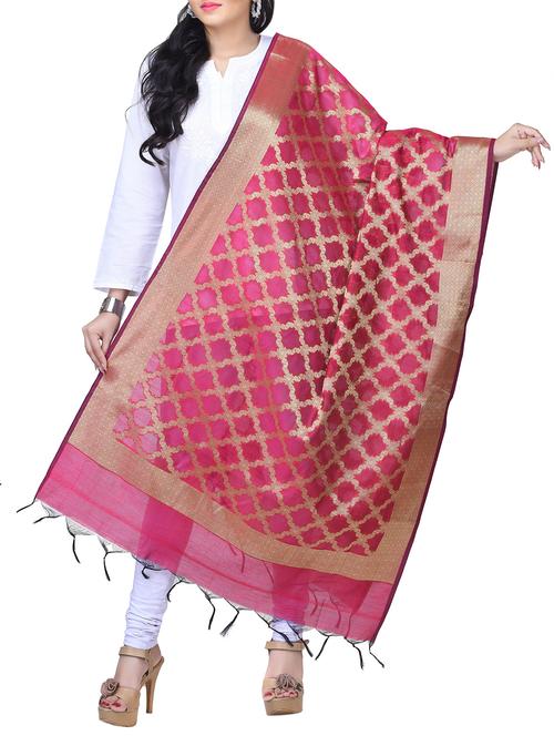 Zari self-design banarasi dupatta - 15729169 - Standard Image - 1