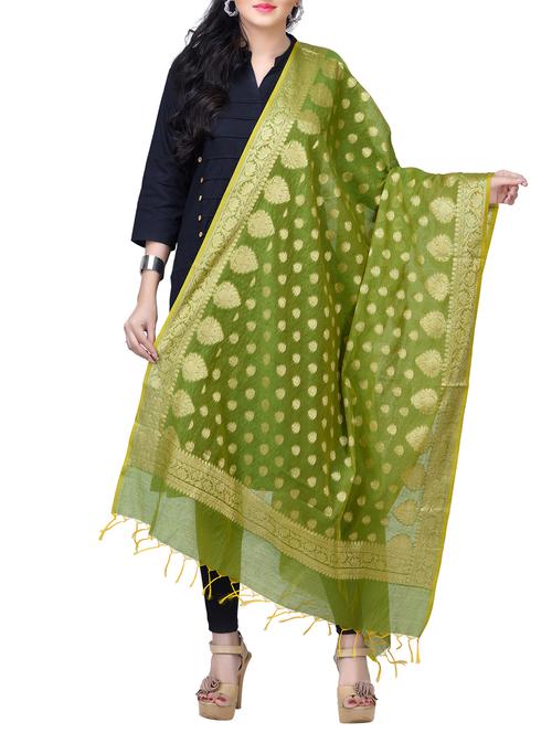 banarasi dupatta with fringes - 15729174 - Standard Image - 1