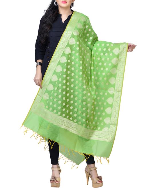banarasi dupatta with fringes - 15729175 - Standard Image - 1