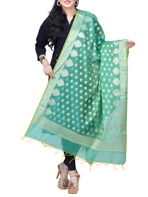 banarasi dupatta with fringes - 15729176 - Standard Image - 1