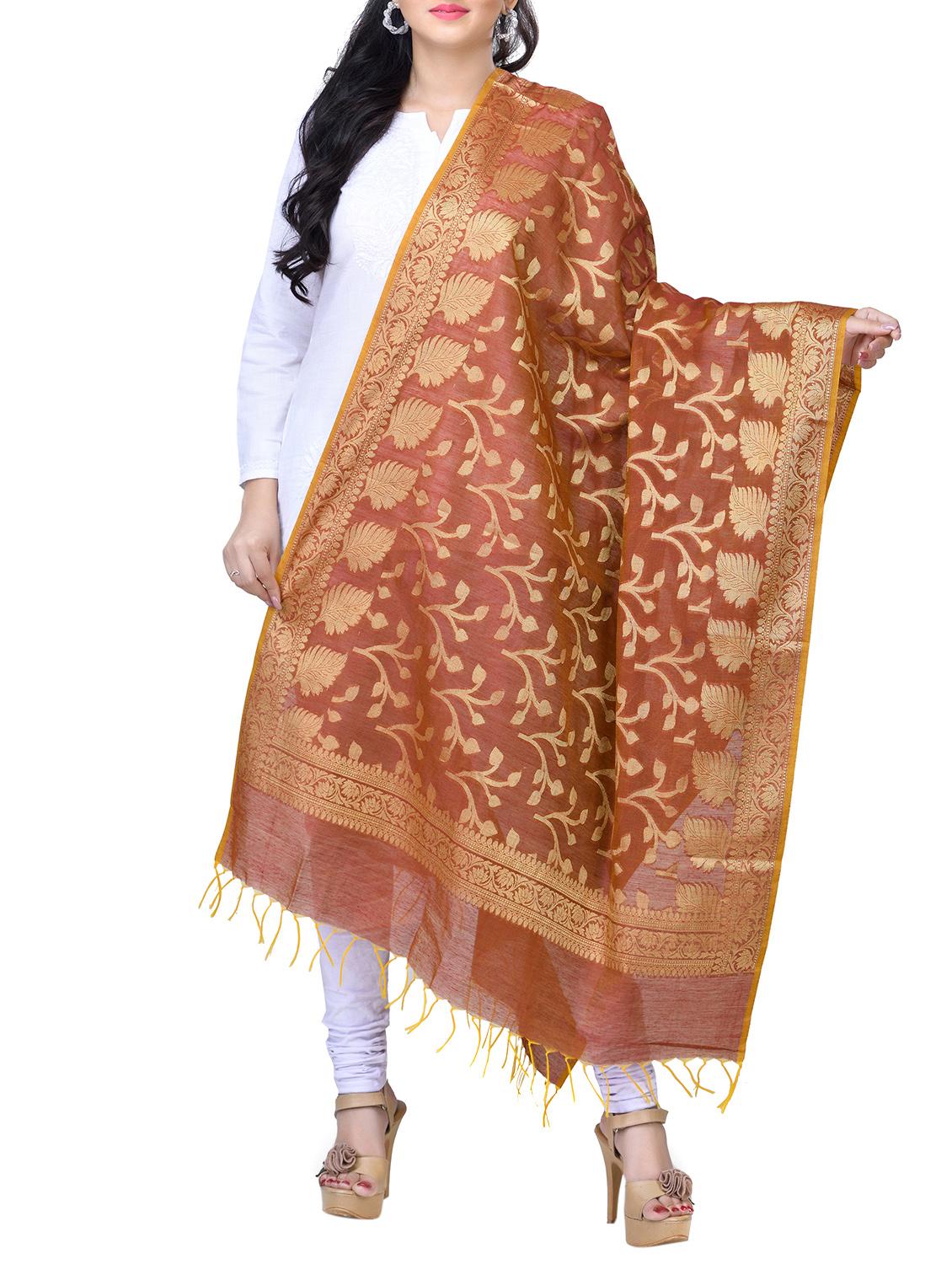 banarasi dupatta with fringes - 15729178 - Zoom Image - 1